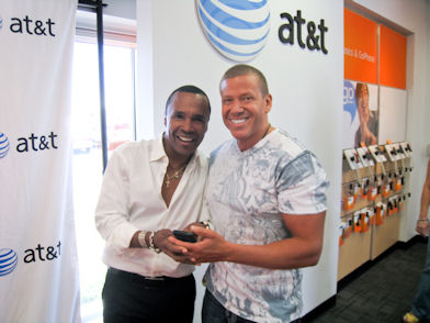 Gig Schmidt and Sugar Ray Leonard, Showing Picture of Him & Gig in 1980's, AT&T April 30, 2010
